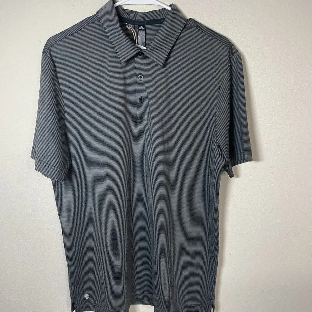 Adidas Mens Medium Polo Golf Shirt Stretch Performance Grey Collared NWT New - Picture 1 of 4